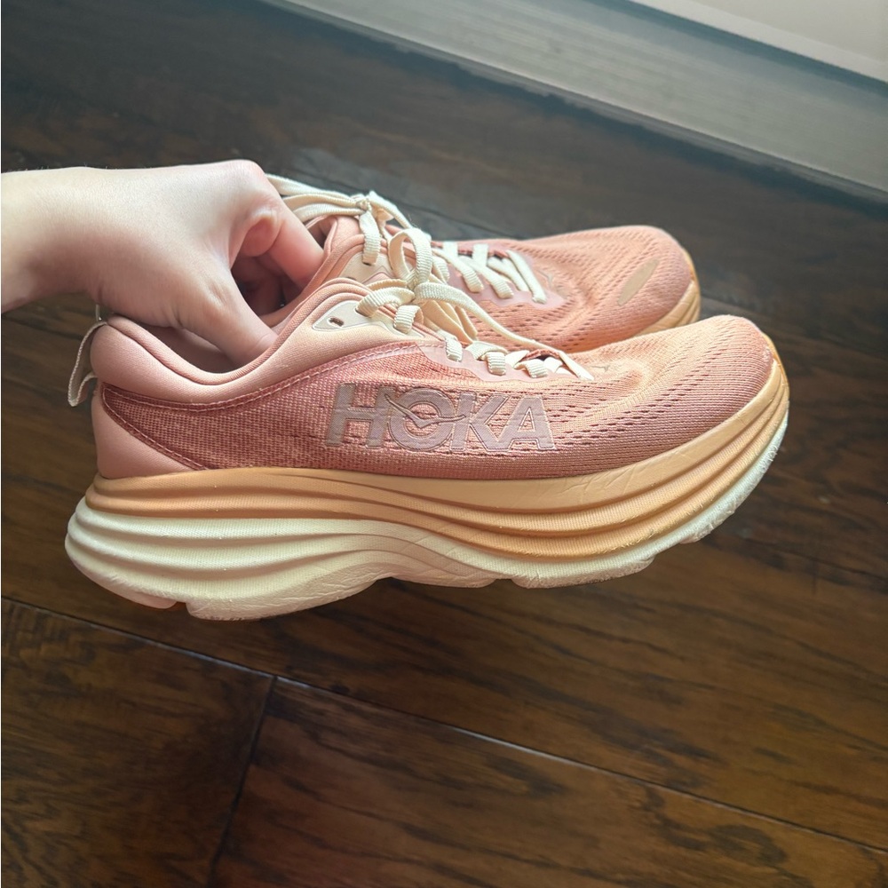 Women’s Coral Hokas Size 7 - Picture 4 of 7